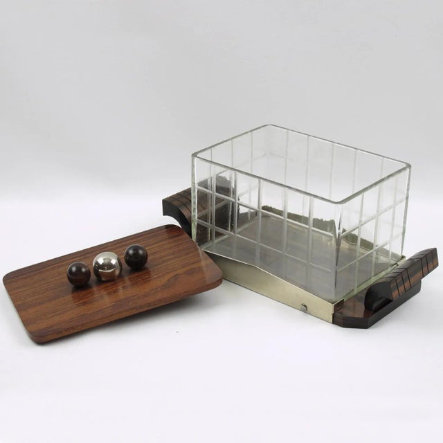 Art Deco Macassar Wood and Crystal Cookie Box Candy Jar For Sale In Atlanta - Image 6 of 9