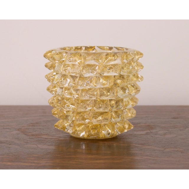 Italian Murano Glass Vase with Gold Leaf For Sale - Image 9 of 12