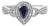 .925 Sterling Silver 6x4mm Pear Sapphire Gemstone with Diamond Accent Fashion Halo Ring (H-I Color, SI1-SI2 Clarity) - Size 6.5 For Sale