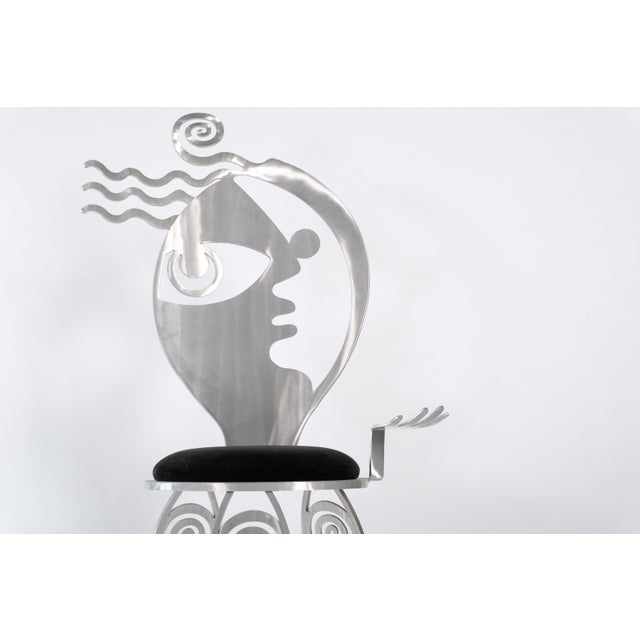 Cubist Girl Aluminum Chair by Christopher Royal for Rockledge Design Studio For Sale In Chicago - Image 6 of 11