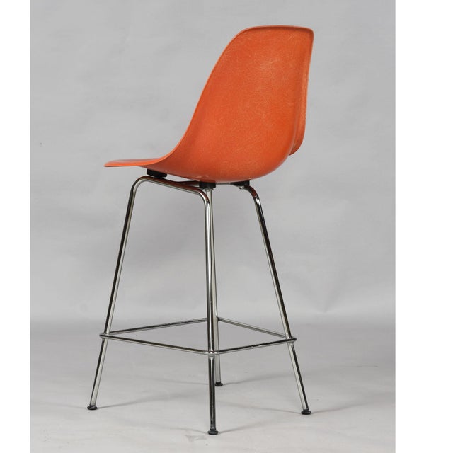 Charles Eames for Herman Miller Orange Fiberglass Counter Height Stools For Sale - Image 14 of 18