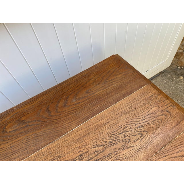 Desk Table with 1 Drawer Oak Top 105x56cm, 1930s For Sale - Image 15 of 18