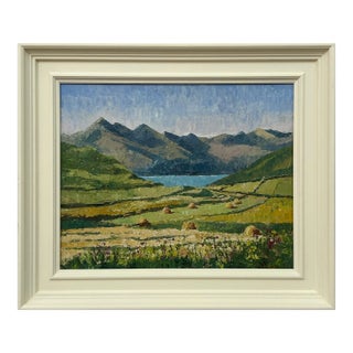Scotland Landscape Art - Vintage Oil Painting of the Cullin Hills on Isle of Skye in Scottish Highlands, 1970 For Sale