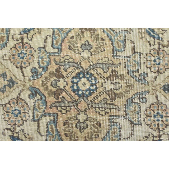 Tabriz Rug 7’1” X 10′ Pink Wool Vintage Distressed Hand-Knotted Carpet For Sale - Image 9 of 15