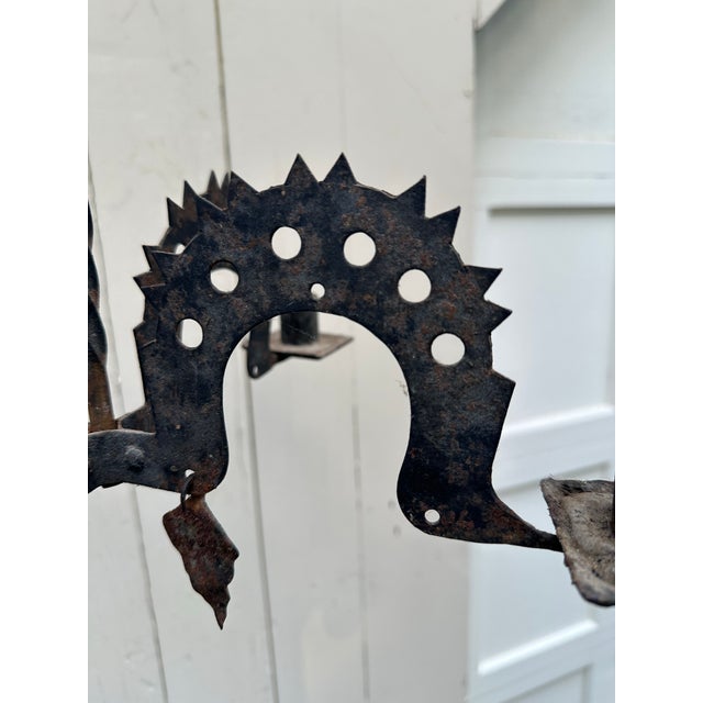 Old Lights On is pleased to offer this vintage four arm dragon iron candle fixture. Late 19th century. Never wired. All...