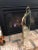 Mid 19th Century Mid 19th Century Victorian Beveled Edge Mirror and Brass Stand Fire Screen For Sale - Image 5 of 13
