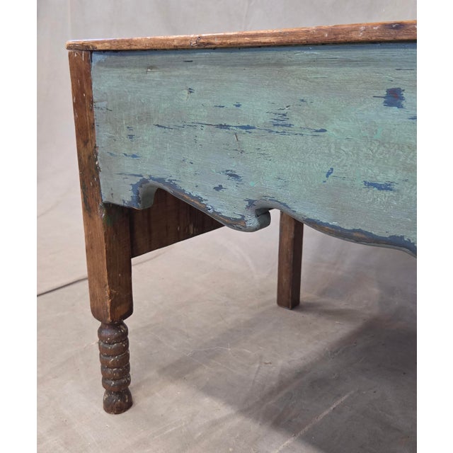 Rustic Vintage Rustic Southwestern Painted Pine Coffee Table For Sale - Image 3 of 12