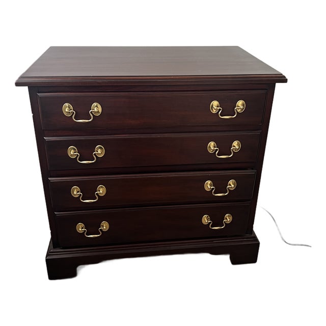 1990s Henkel Harris Mahogany Chippendale Hanover Chairside Chest For Sale