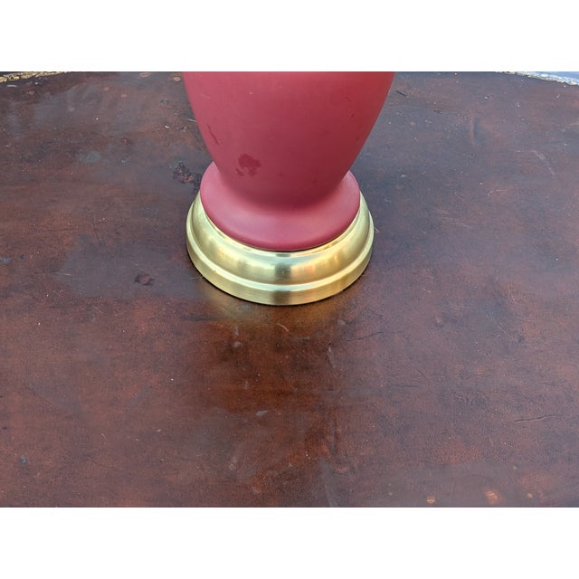 Ceramic Late 20th Century Hollywood Regency Oxblood Red Table Lamp For Sale - Image 7 of 7