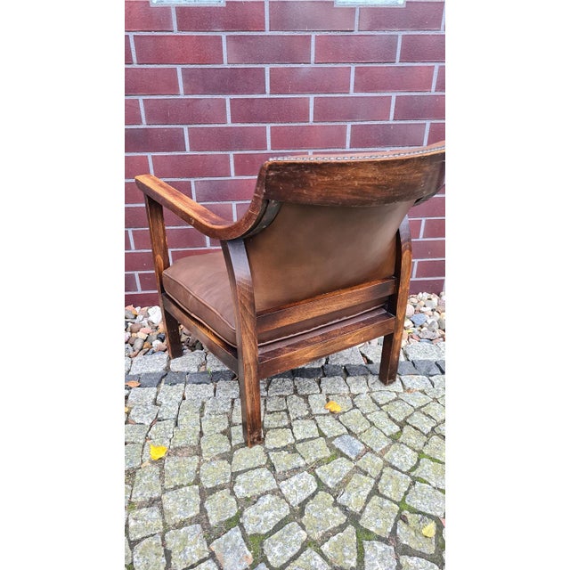 Vintage Chair in Wood and Leather, 1950s For Sale - Image 13 of 15