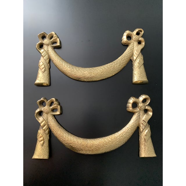 Pair of Solid Brass Wall Swags with Neoclassical Styling. Can be used alone or above or below a picture or a decorative...