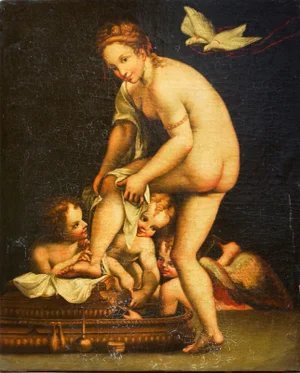 The Bath of Venus - Oil on Canvas by Anonymous Artist Northern School 1800 19th Century
