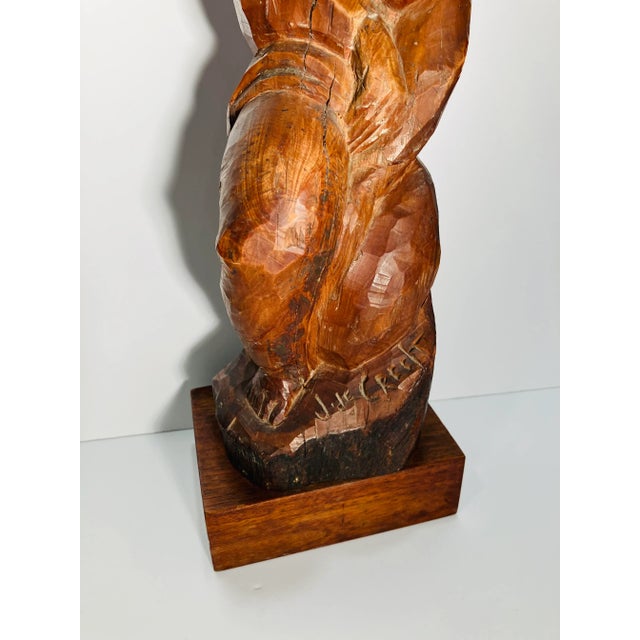 1940s Female Wooden Sculpture Signed Jose De Creeft For Sale - Image 4 of 7