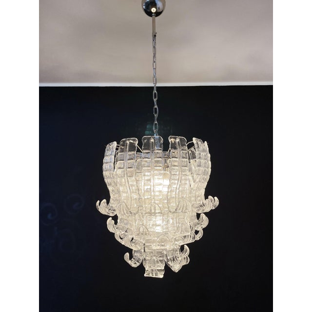 Venetian Pink Glass Chandelier, Murano, 1970s For Sale - Image 4 of 12