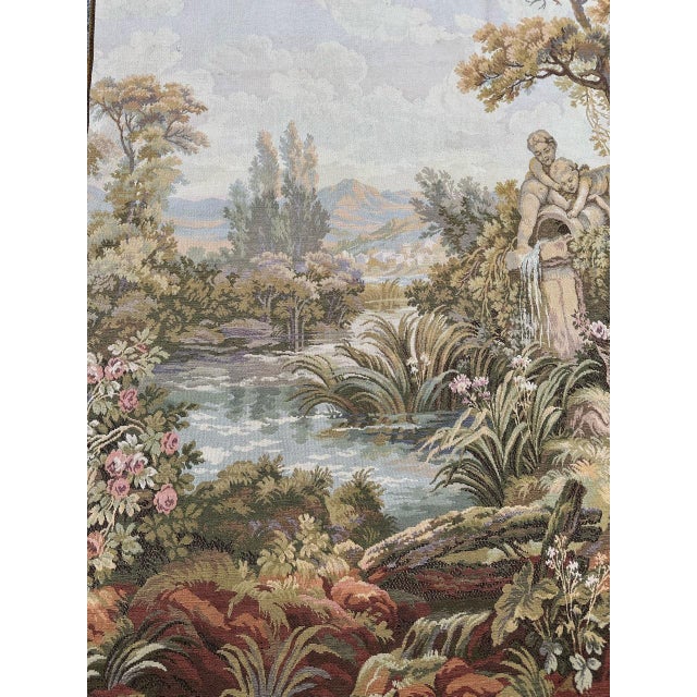Vintage French Jacquard Tapestry, 1970s For Sale - Image 4 of 18