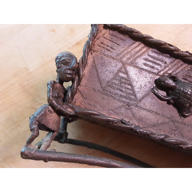 African Antique 19th Century African Ashanti Artifact; Burial Gold Vessel Kuduo For Sale - Image 3 of 17