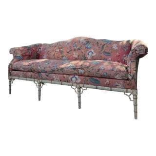 Vintage Hickory Chair Mark Hampton Collection Camelback Floral Upholstered Sofa For Sale