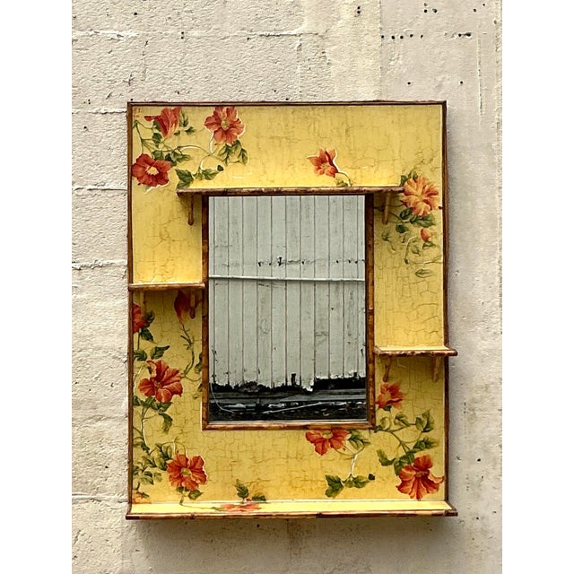 Vintage Boho Floating Floral Mirror For Sale - Image 12 of 12