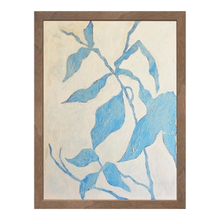 Abstract Botanical Acrylic Painting on Canvas, Framed Original Modern Organic Art by Tatiana Duperault For Sale