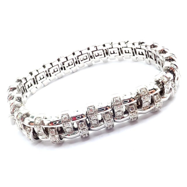 Tiffany & Co. Vannerie White Gold Basket Weave Diamond Bracelet For Sale - Image 12 of 13