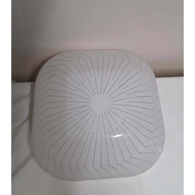 Plastic Vintage Ceiling Lamp with White Plastic Mounting and Plastic Screen, 1980s For Sale - Image 7 of 7