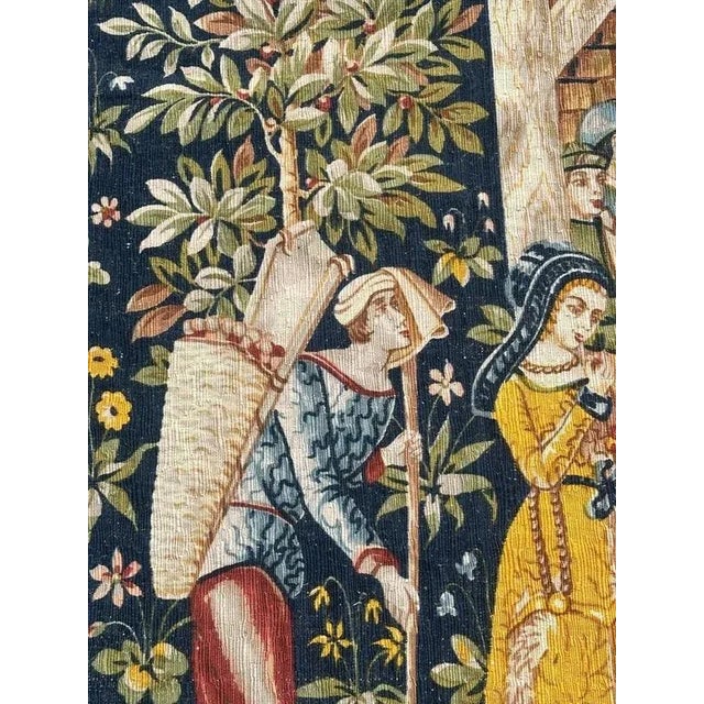 Vintage French Screen Printed Tapestry, 1970s For Sale - Image 12 of 18