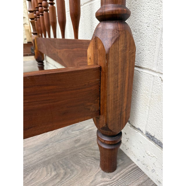 Vintage Full Size Jenny Lind Cannonball Finial Spindle or Spool Bed For Sale - Image 12 of 17