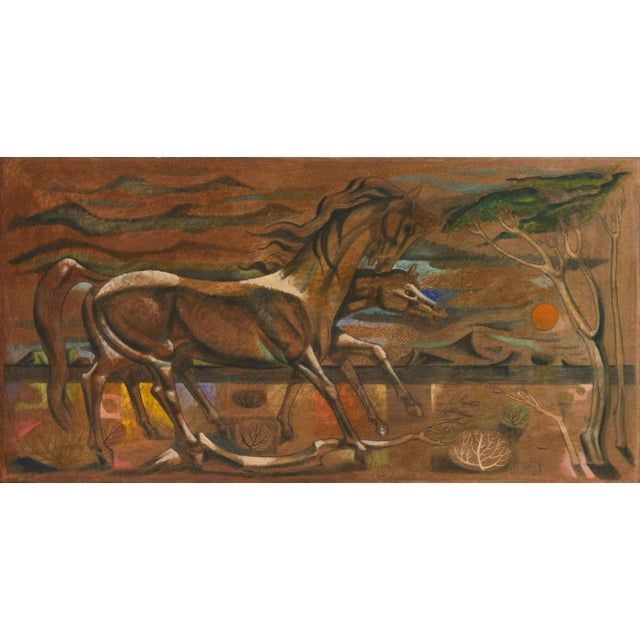 'Mare and Foal' by Leon D'Usseau, Equestrian Modernist Oil, Chouinard, Los Angeles County Museum of Art, Metropolitan Museum For Sale - Image 12 of 12