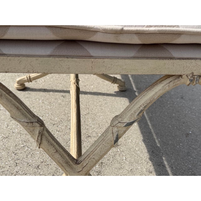 Vintage Drexel Heritage X-Form Faux Bamboo Bench For Sale - Image 12 of 16