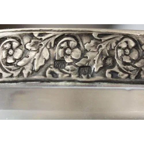 Glass Crystal Vase with Silver Finish For Sale - Image 7 of 8