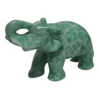 Vintage Miniature Well-Carved Uncommon Amazonite Stone, Lucky Elephant! For Sale