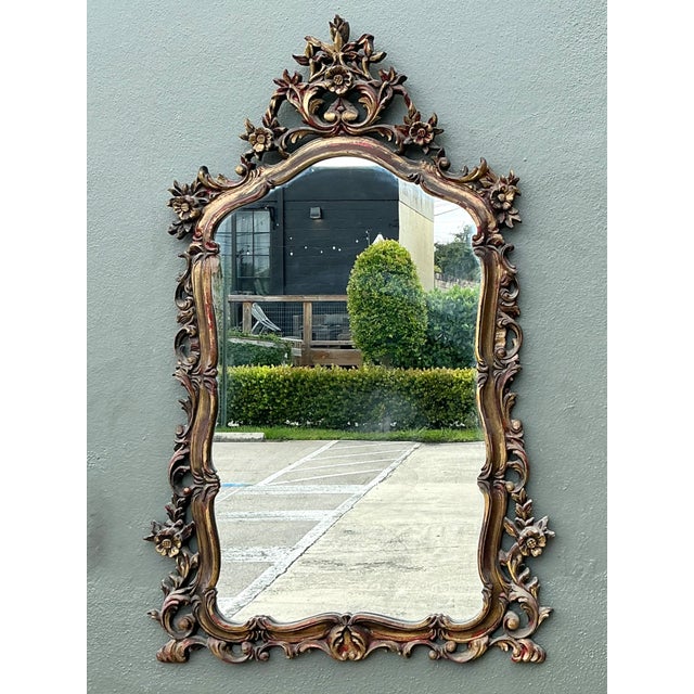 Vintage Ornate Carved Mirror For Sale - Image 4 of 12