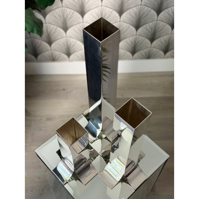 Mid-Century Modern Vintage Mid-Century Modern Italian "Stele" Silver Vases/Candlestick Holders by Lino Sabattini For Sale - Image 3 of 17