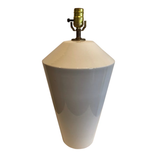 1980s Ceramic Bulbous Lamp in White For Sale