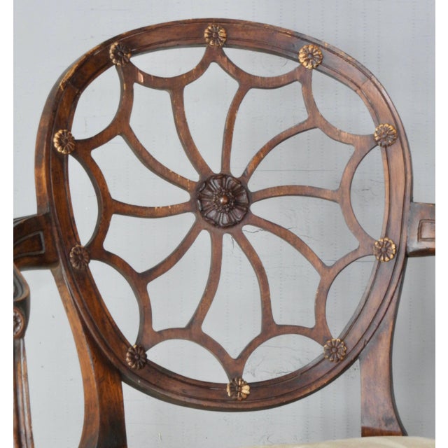 Hepplewhite Pair of Early 20th Century Spider Back Hepplewhite Chairs For Sale - Image 3 of 11