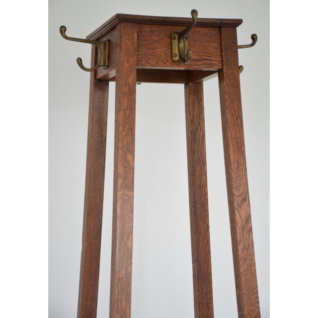 English Arts and Crafts Oak Coat Stand from Astrola, 1930 For Sale - Image 4 of 15