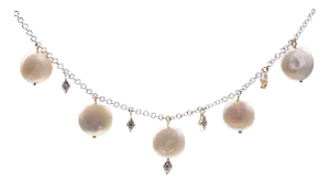 The Wedding Day: Classic Pearl and Diamond Princess Necklace in White Gold