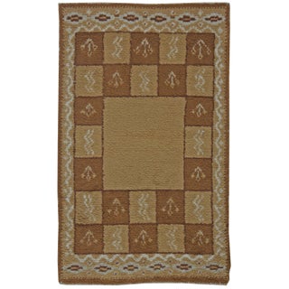 Doris Leslie Blau Vintage Swedish Pile Rug in Geometric Checkerboard Design For Sale