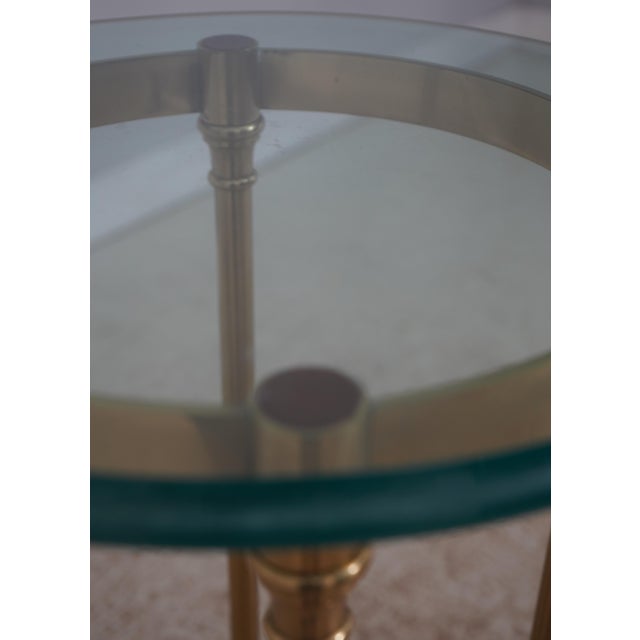 Labarge Labarge Brass & Glass Pedestal Table Stand For Sale - Image 4 of 10