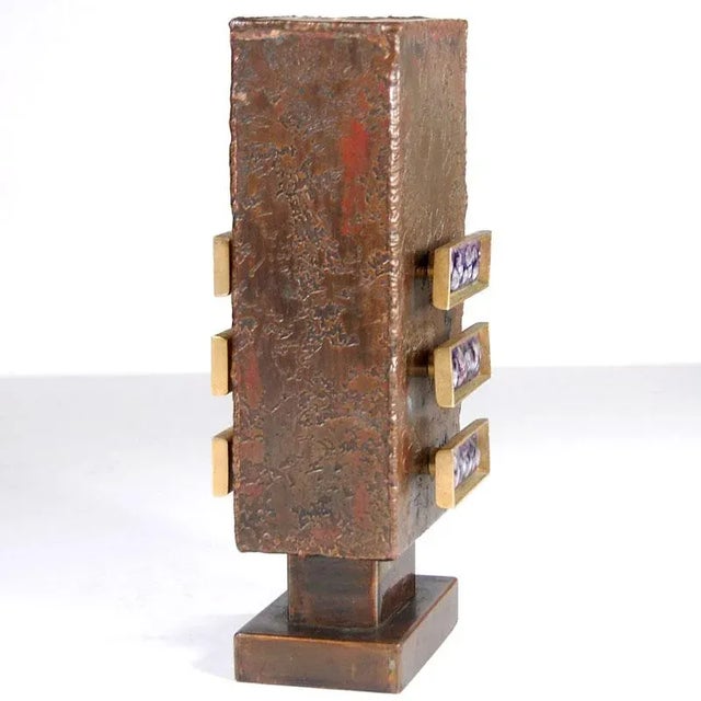 Brutalist Copper Vase For Sale - Image 9 of 11