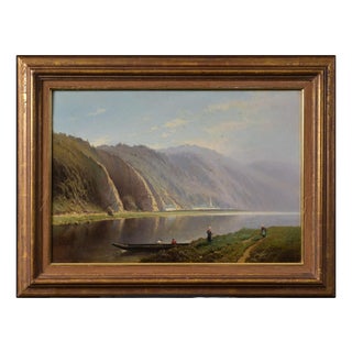 Louis Marie Paron, Fjord, Painting, Framed For Sale