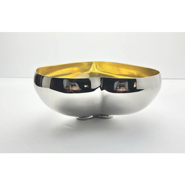 Contemporary Michael Aram Silver & Gold Tone Heart Dish Bowl For Sale - Image 3 of 6