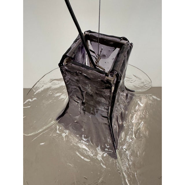 Mid-Century Modern Model LS185 Pendant in Crystal-Purple Murano Glass by Carlo Nason for Mazzega, 1960s For Sale - Image 3 of 16