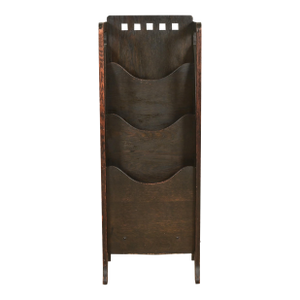 Lakeside Craft Shops Antique Mission Oak Arts & Crafts Magazine Rack, Circa 1910