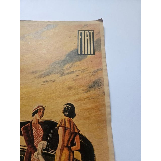 Art Deco Fiat Automobile Advertising Poster, 1930s For Sale - Image 6 of 8