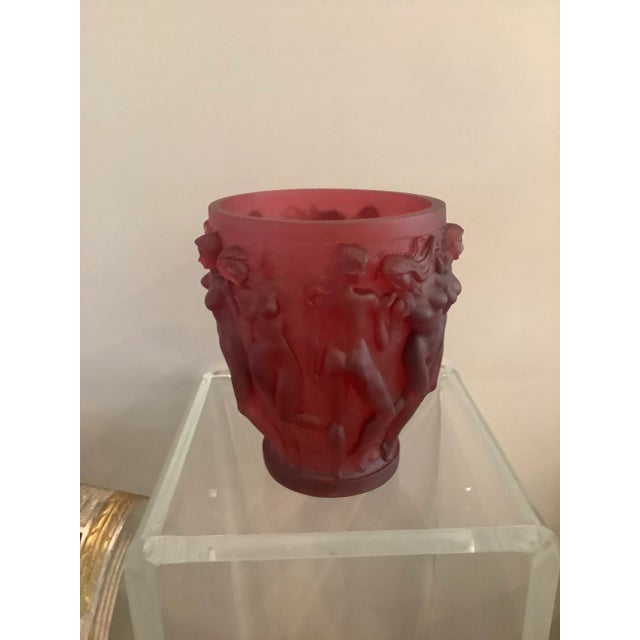 1960s Vintage XL Red Naked Ladies Glass Art Unique Vase For Sale - Image 12 of 13