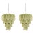Four-Tier Murano Glass Chandelier With 80 Green Alabaster Glass Tubes and Polished Nickel Frame. For Sale