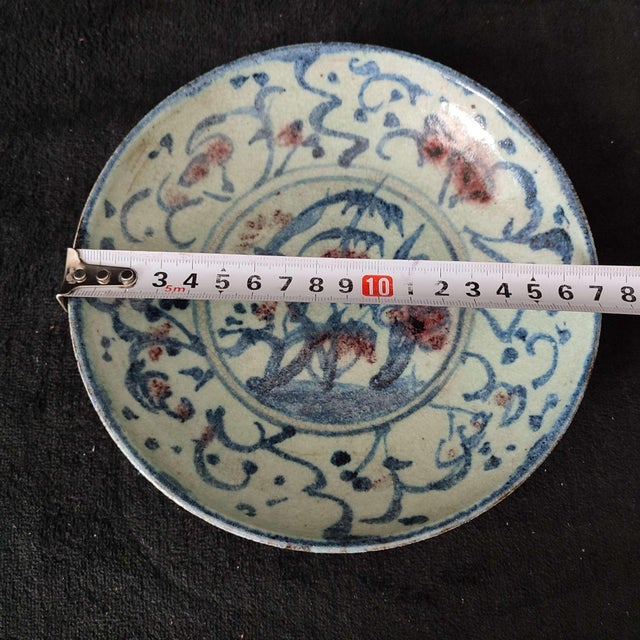 Chinese Ceramic Plate,Blue and White Porcelain Plate Hand Painted Flowers Pattern For Sale - Image 11 of 11