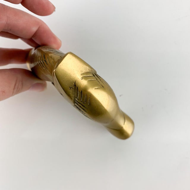 Vintage Horse Head Walking Stick Cane Handle Figural Brass Animal Sculptural For Sale In Baltimore - Image 6 of 6