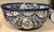 Blue Vintage Mexican Talavera Hand-Painted Blue & White Ceramic Serving Bowl For Sale - Image 8 of 12